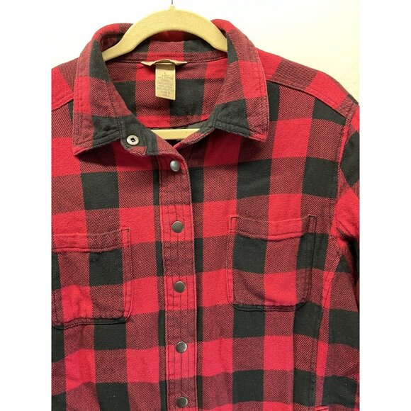 Duluth Trading  Lined LG Buffalo Plaid Snap Shirt‎ Jacket Heavy Shacket coat - Picture 3 of 11